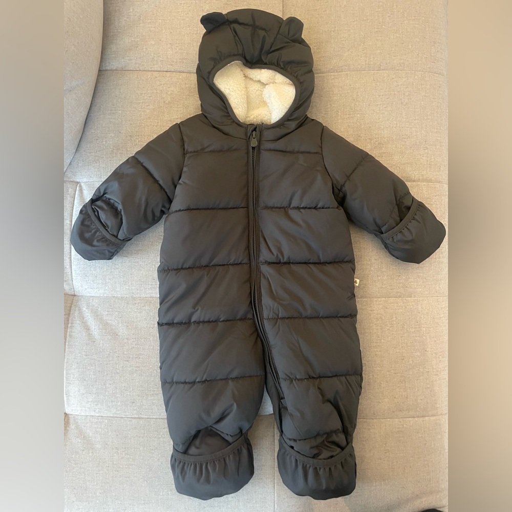 GAP Black Hooded Baby Snowsuit